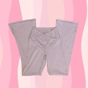 light pink aerie offline flare crossover leggings
